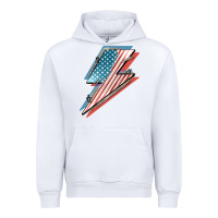 White American flag lightning bolt 4th of july Urban Hoodie - FaDigitalArtStudio