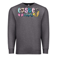 Charcoal Heather Easter vibes Easter Day Premium Sweatshirt - HowdyJamesFarm