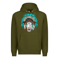 Army Green simmental indian headdress Premium Hoodie - JahusDesignShop