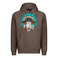 Coffee simmental indian headdress Premium Hoodie - JahusDesignShop