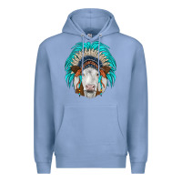 Colony Blue simmental indian headdress Premium Hoodie - JahusDesignShop
