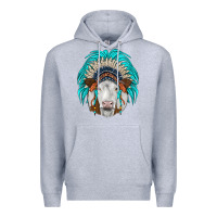 Heather Grey simmental indian headdress Premium Hoodie - JahusDesignShop