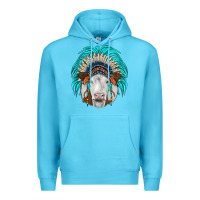 Ocean Blue simmental indian headdress Premium Hoodie - JahusDesignShop