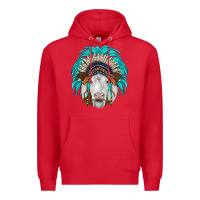 Red simmental indian headdress Premium Hoodie - JahusDesignShop