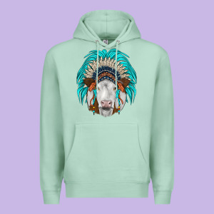 Simmental Indian Headdress Premium Hoodie Designed By Jahusdesignshop