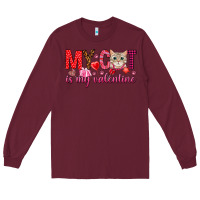 Burgundy my cat is my valentine Long Sleeve Tee - NancyCooperArtShop