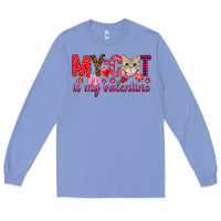 Colony Blue my cat is my valentine Long Sleeve Tee - NancyCooperArtShop