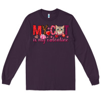 Plum my cat is my valentine Long Sleeve Tee - NancyCooperArtShop