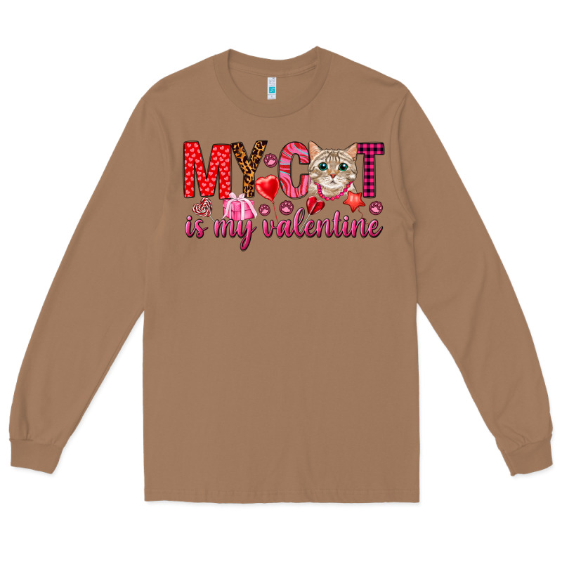 My Cat Is My Valentine Long Sleeve Tee by NancyCooperArtShop | Teevron