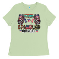 Matcha star spangled hammered Ladies Tee - CowhideDigitalArt
