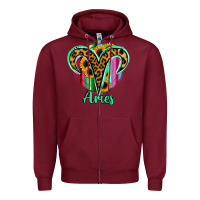 Burgundy Aries Zodiac Zipper Hoodie - Bettercallsaul
