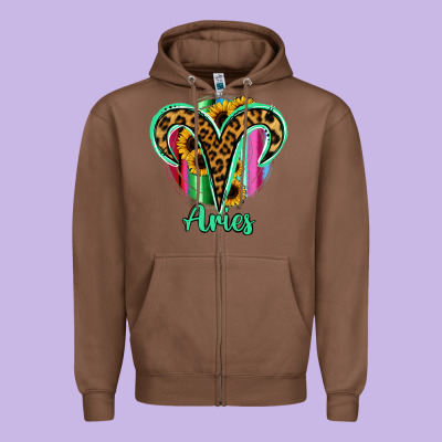 Aries Zodiac Zipper Hoodie Designed By Bettercallsaul