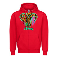 Red Aries Zodiac Zipper Hoodie - Bettercallsaul