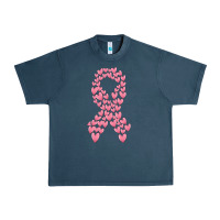 Midnight Navy breast cancer ribbon Urban Heavy Tee - MaliasSmallBusiness