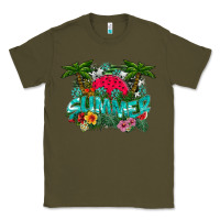 Army Green Summer Classic Tee - CowhideDigitalArt