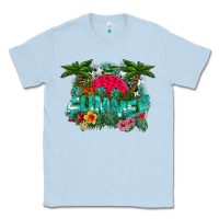 Dusty Blue Summer Classic Tee - CowhideDigitalArt