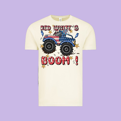 4th Of July Png, Monster Truck Vintage Tee Designed By Maliassmallbusiness