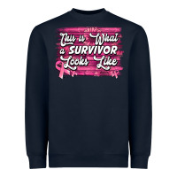 Navy This is what a survivor looks like Breast Cancer Heavyweight Sweatshirt - NancyCooperArtShop