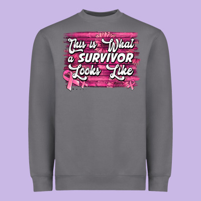 This Is What A Survivor Looks Like Breast Cancer Heavyweight Sweatshirt Designed By Nancycooperartshop