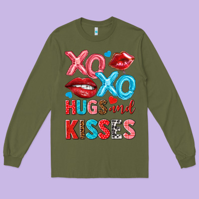 Xo Xo Hugs And Kisses Long Sleeve Tee Designed By Nancycooperartshop