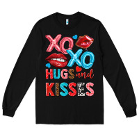 Black xo xo hugs and kisses Long Sleeve Tee - NancyCooperArtShop