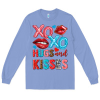 Colony Blue xo xo hugs and kisses Long Sleeve Tee - NancyCooperArtShop