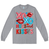 Heather Grey xo xo hugs and kisses Long Sleeve Tee - NancyCooperArtShop