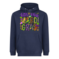 Navy little miss mardi gras hjf Heavyweight Hoodie - HowdyJamesFarm