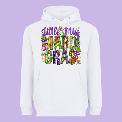 Little Miss Mardi Gras Hjf Heavyweight Hoodie Designed By Howdyjamesfarm