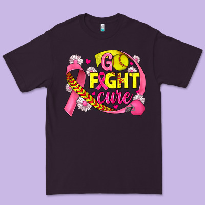 Breast Cancer Go Fight Cure Softball Premium Tee Designed By Jahusdesignshop