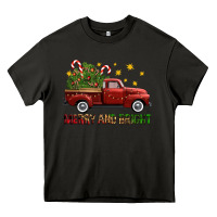Asphalt Merry And Bright Christmas Trees Truck Heavy Core Tee - FaDigitalArtStudio