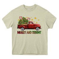 Mossy Merry And Bright Christmas Trees Truck Heavy Core Tee - FaDigitalArtStudio