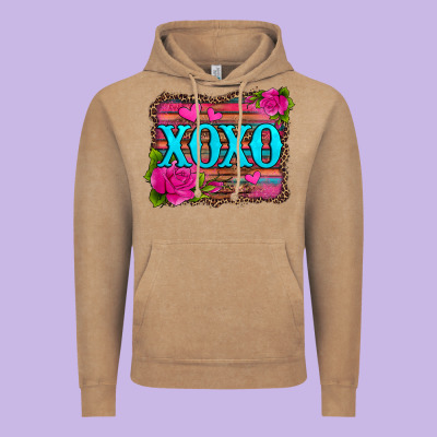 Xoxo Valentine's Day Pink Roses And Hearts Vintage Hoodie Designed By Jasminsmagicworld