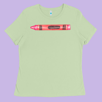 Pink Crayon Fa Element Ladies Tee Designed By Fadigitalartstudio