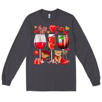 Smoke valentines day wine glasses Long Sleeve Tee - NancyCooperArtShop