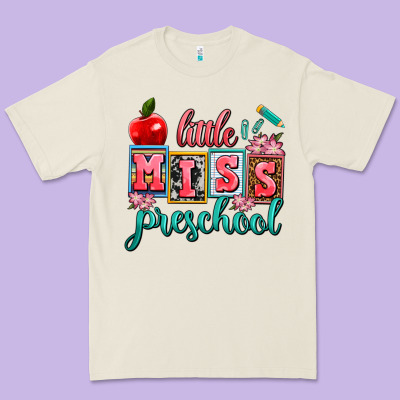 Little Miss Preschool Premium Tee Designed By Adodesignshop