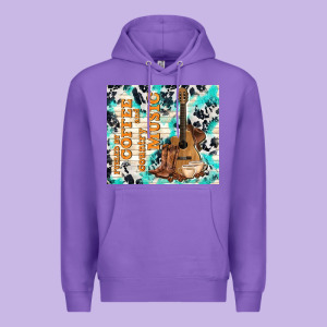 Fueled By Coffee And Country Music Premium Hoodie Designed By Tumblerdesignbyshophia