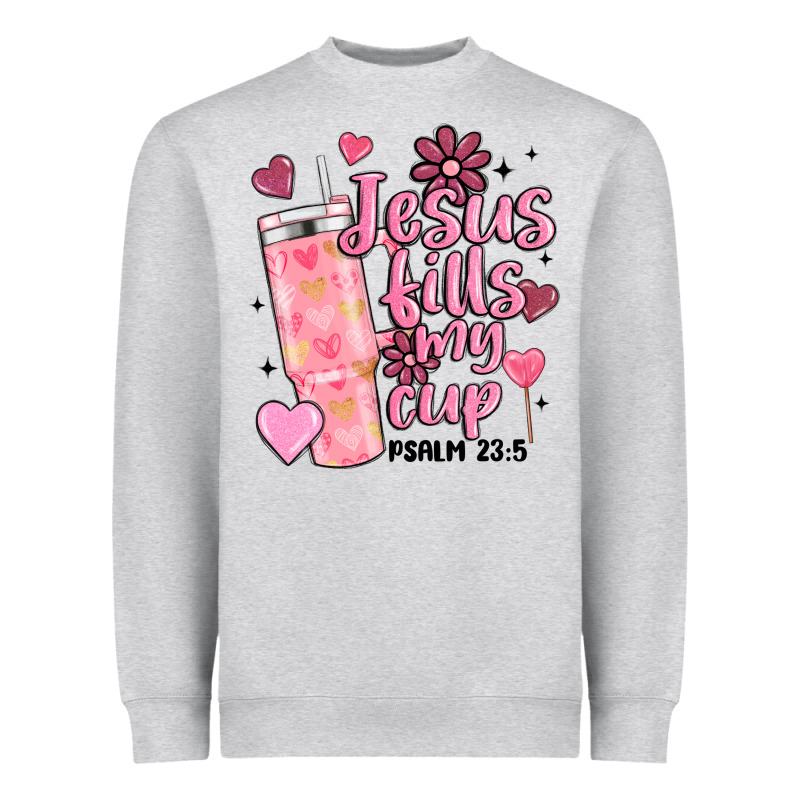 Valentine Jesus Fills My Cup Heavyweight Sweatshirt by MaliasSmallBusiness | Teevron