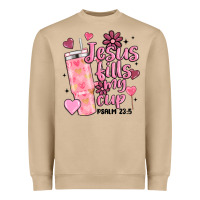 Mushroom valentine jesus fills my cup Heavyweight Sweatshirt - MaliasSmallBusiness