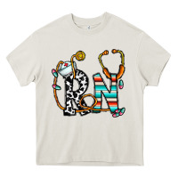 Cream rn nurse Heavy Core Tee - CowhideDigitalArt