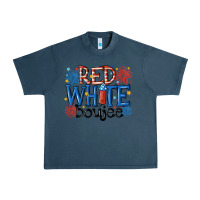 Midnight Navy red white boujee Urban Heavy Tee - MaliasSmallBusiness
