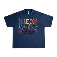 Navy red white boujee Urban Heavy Tee - MaliasSmallBusiness