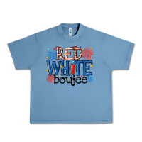 Pebble Blue red white boujee Urban Heavy Tee - MaliasSmallBusiness