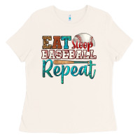 Bone eat sleep baseball repeat Ladies Tee - HRA Design Shop
