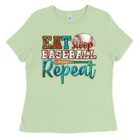 Matcha eat sleep baseball repeat Ladies Tee - HRA Design Shop