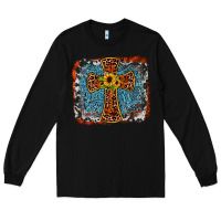 Black western cross Long Sleeve Tee - JahusDesignShop