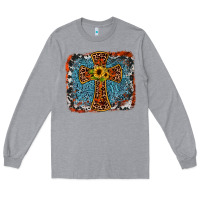 Heather Grey western cross Long Sleeve Tee - JahusDesignShop