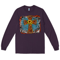 Plum western cross Long Sleeve Tee - JahusDesignShop