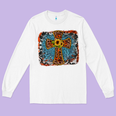 Western Cross Long Sleeve Tee Designed By Jahusdesignshop