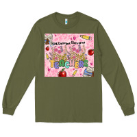 Army Green teachers teach them love them grow Long Sleeve Tee - MaliasSmallBusiness